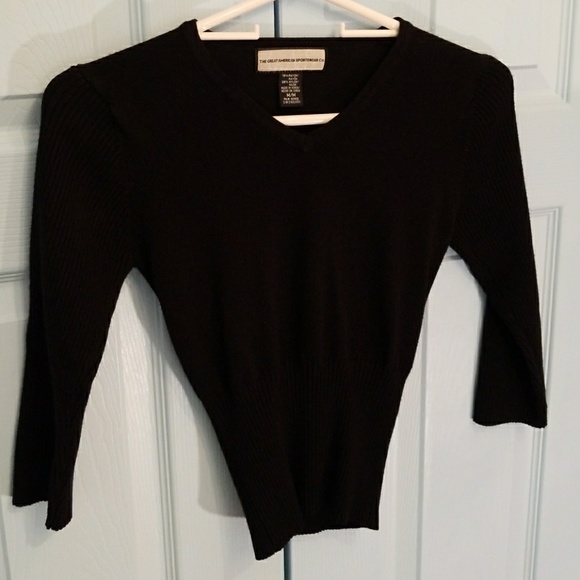 The Great American Sportswear Co. Sweaters - Form fitted midriff babydoll v neck sweater